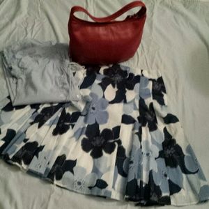 Women's Petite Blue/White Size 8 Talbot Skirt